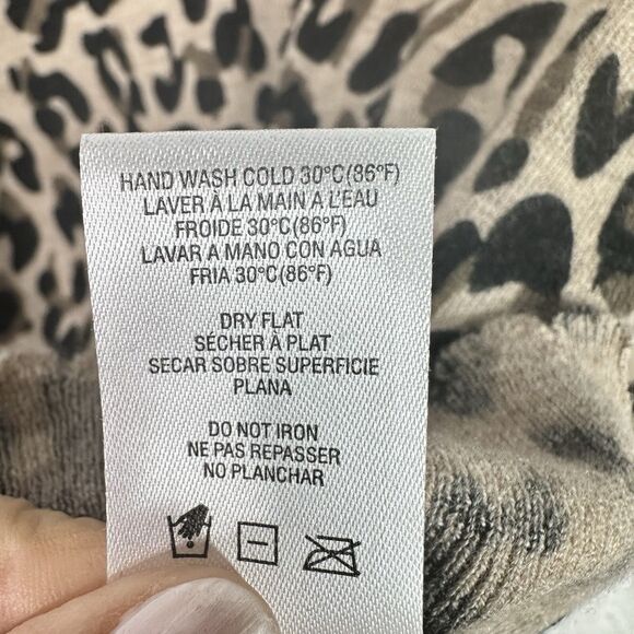 Sundry Anthropologie Cashmere Wool Sweater Womens 2 (M) Leopard Print Pullover - Picture 10 of 13